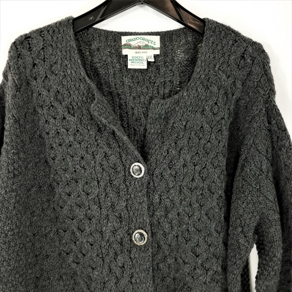 Aran Crafts Ireland Sweater Merino Wool Cable Knit - Picture 2 of 8